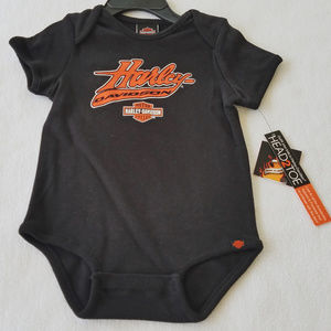 Harley Davidson Black one-piece 6/9 Months